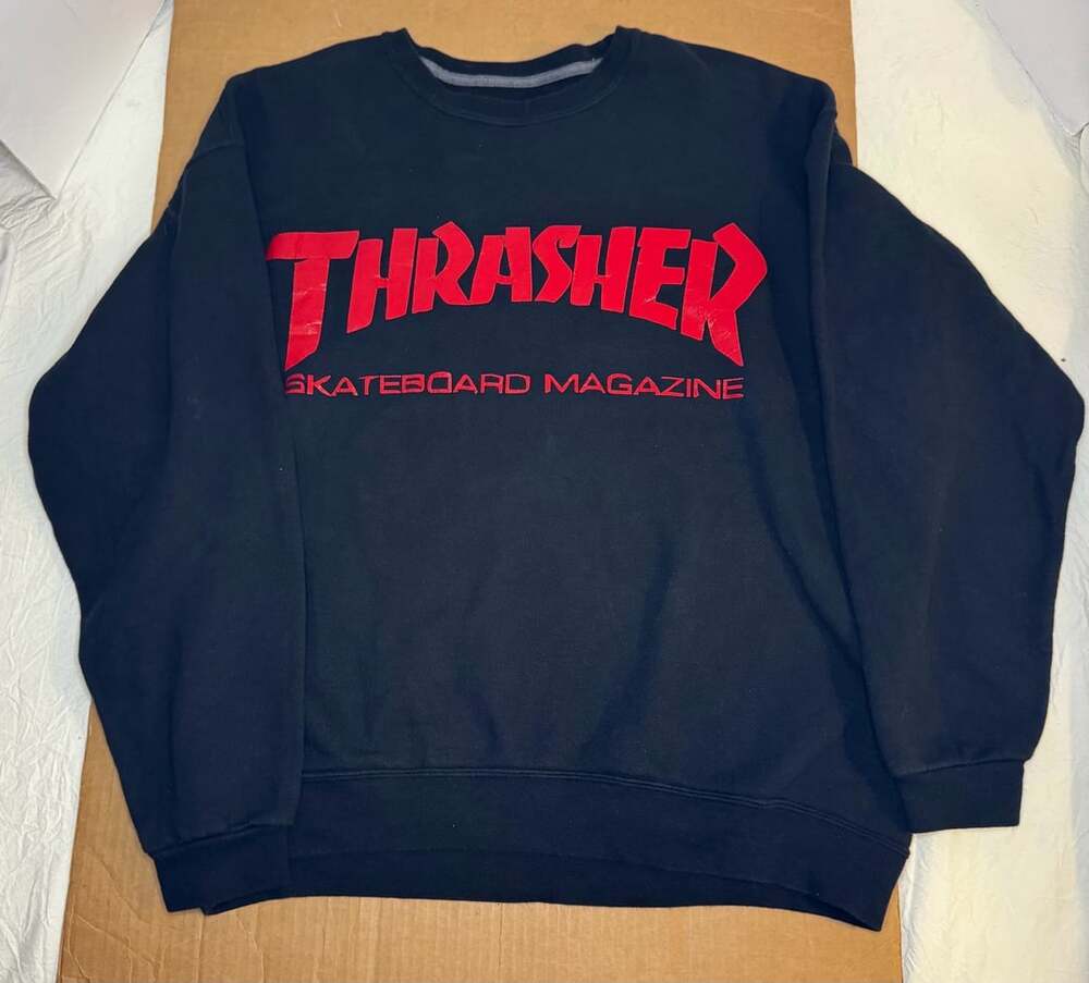 Thrasher Skateboard Magazine Crewneck Sweatshirt Black
